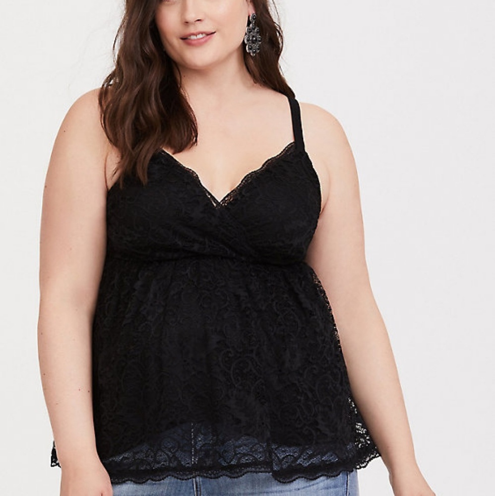 Torrid Black Lace Tank Top